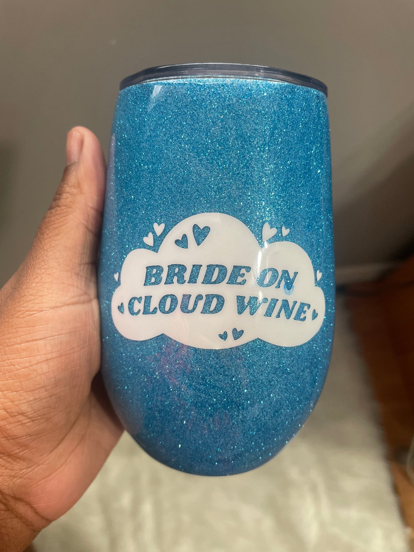 Bride on Cloud Wine 14 oz wine Tumbler Marble Swirl